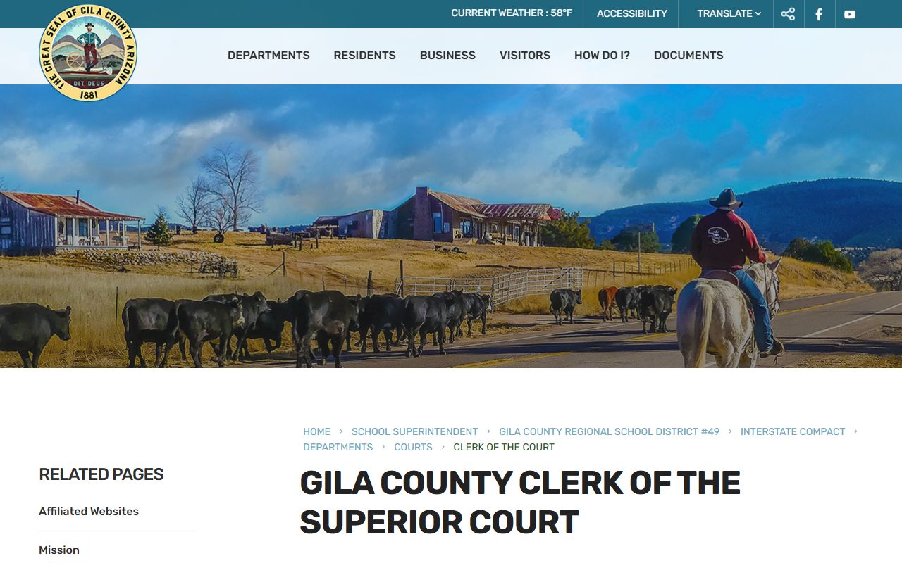 Gila County Clerk of the Court homepage