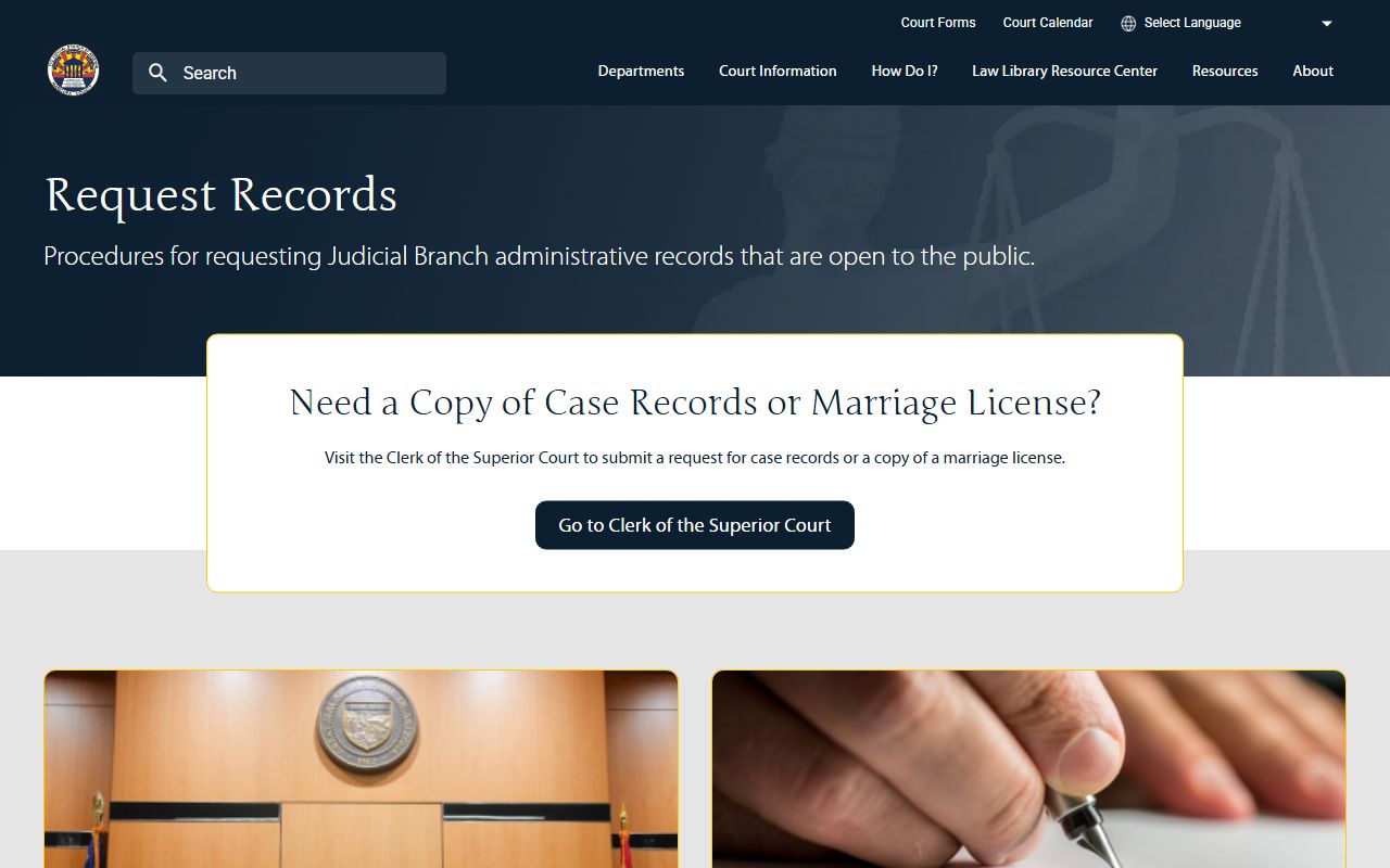 Maricopa Superior Court records information page