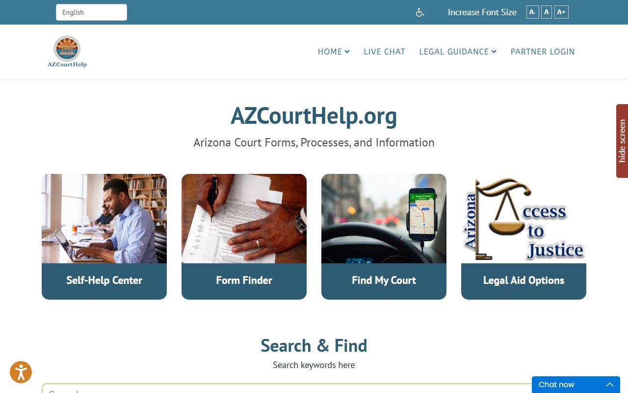 Arizona Court Help resources for divorce cases
